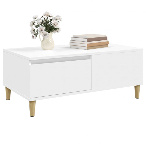 Mesa de centro madera contrachapada blanco 90x50x36.5 cm M 4