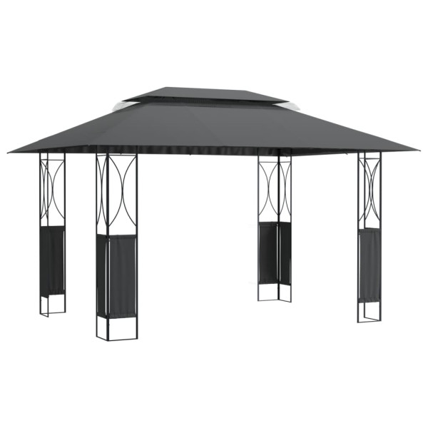 Gazebo com telhado 400x300x270 cm aço antracite M 2