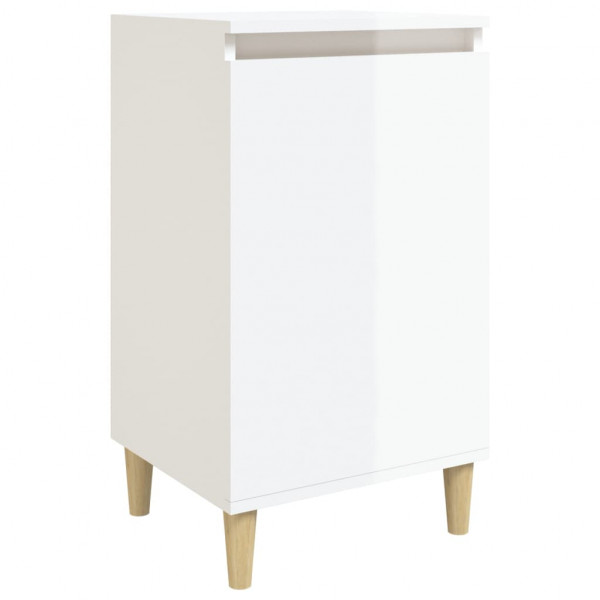 Mesa de cabeceira 40x35x70cm derivados madeira branco brilhante M 2