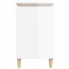 Mesita de noche madera contrachapada blanco brillo 40x35x70 cm 5