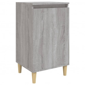 Mesita de noche madera contrachapada gris Sonoma 40x35x70 cm H