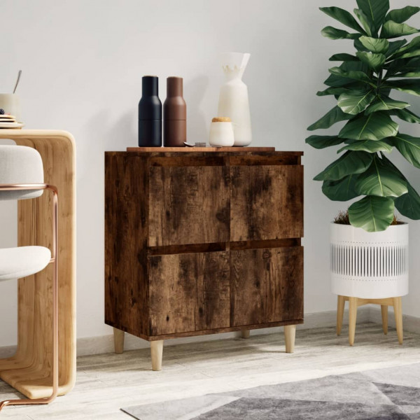 Aparador madera contrachapada color roble ahumado 60x35x70 cm D