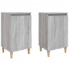 Mesitas de noche 2 uds madera contrachapada gris 40x35x70 cm 2