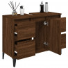 Armario de lavabo madera contrachapada roble marrón 80x33x60 cm 4