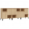 Aparadores 3 uds madera contrachapada roble Sonoma 60x35x70 cm 2