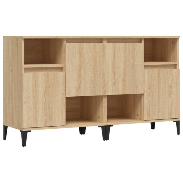 Aparadores 2 uds madera contrachapada roble Sonoma 60x35x70 cm M 2