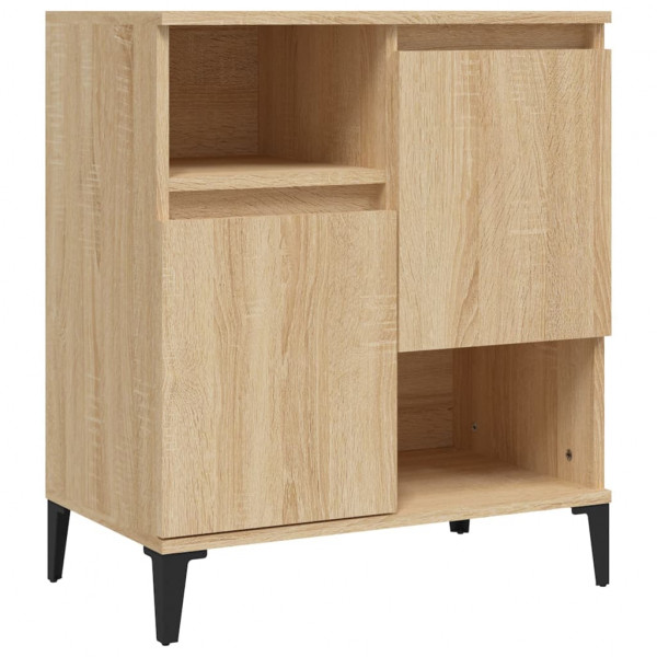 Aparadores 2 uds madera contrachapada roble Sonoma 60x35x70 cm M 5