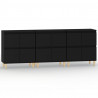 Aparadores 3 uds madera contrachapada negro 60x35x70 cm 2