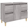 Armario de lavabo madera contrachapada gris Sonoma 80x33x60 cm 2