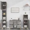 Armario de lavabo madera contrachapada gris Sonoma 80x33x60 cm 3
