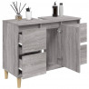 Armario de lavabo madera contrachapada gris Sonoma 80x33x60 cm 4