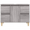 Armario de lavabo madera contrachapada gris Sonoma 80x33x60 cm 5