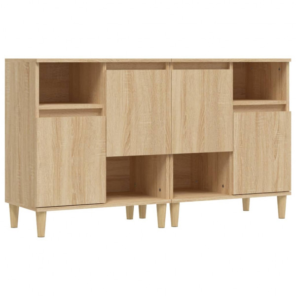 Aparadores 2 uds madera contrachapada roble Sonoma 60x35x70 cm M 2