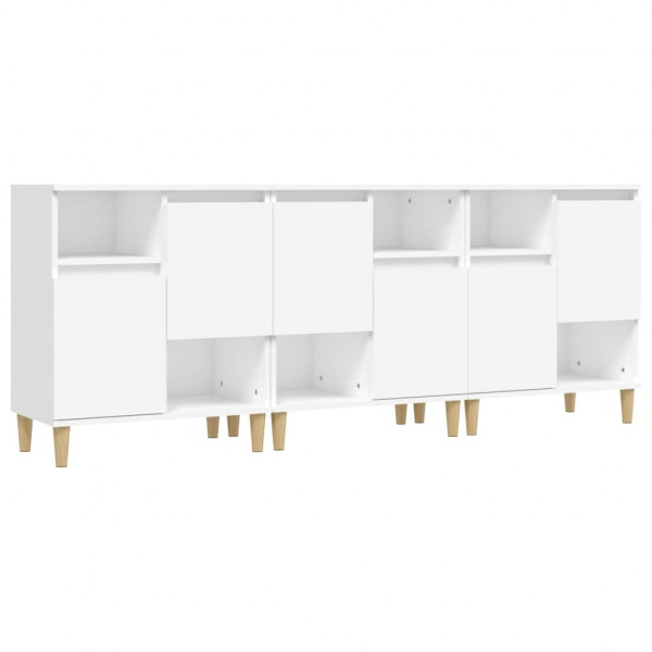 Aparadores 3 uds madera contrachapada blanco 60x35x70 cm M 2