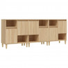 Aparadores 3 uds madera contrachapada roble Sonoma 60x35x70 cm 2