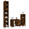 Set de muebles baño 3 pzas madera contrachapada roble ahumado 4