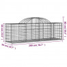 Cesta de gaviones forma arco hierro galvanizado 200x50x60/80 cm 5