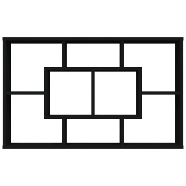 Estantería de pared madera contrachapada negra 85x16x52.5 cm M 5