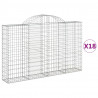 Cestos gabião arqueados 18 pcs 200x30x120/140 ferro galvanizado 2