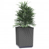 Jardineras 4 uds polipropileno negro 30x30x37 cm 3