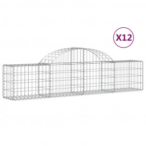 Cestos gabião arqueados 12pcs 200x30x40/60 cm ferro galvanizado H