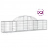 Cestos gabião arqueados 2 pcs 200x30x40/60 cm ferro galvanizado 2