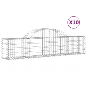Cestos gabião arqueados 10pcs 200x30x40/60 cm ferro galvanizado H