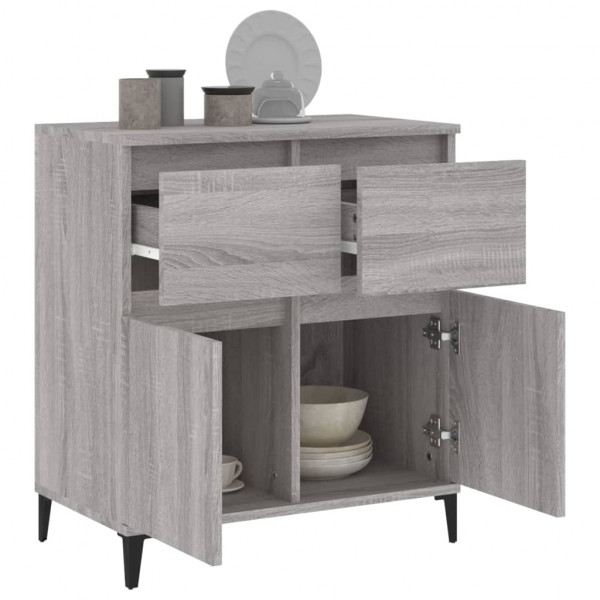Aparador de madera contrachapada gris Sonoma 60x35x70 cm M 5