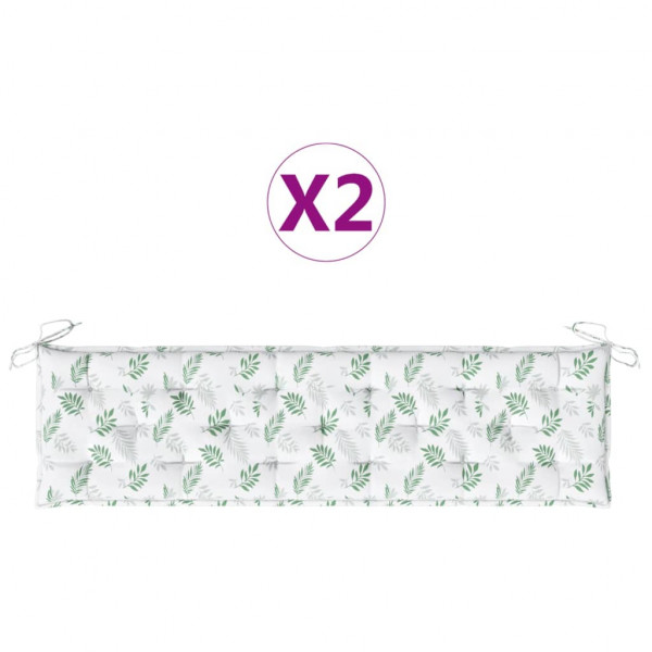 Almofadões p/ bancos de jardim 2pcs tecido oxford padrão folhas M 2