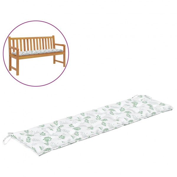 Cojines de banco de jardín 2 uds tela Oxford estampado de hojas M 3