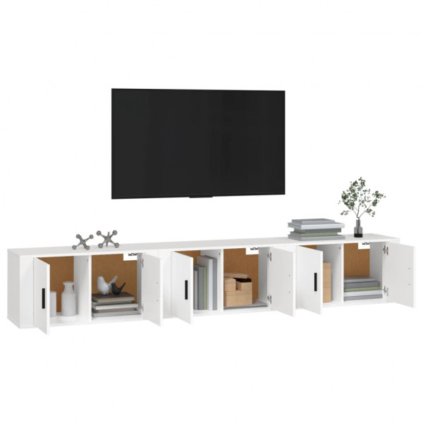 Móveis de TV de parede 3 pcs 80x34.5x40 cm branco M 3