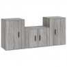 Set de muebles para TV 3 pzas madera contrachapada gris Sonoma 2