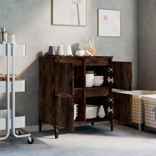 Aparador madera contrachapada color roble ahumado 60x35x70 cm M 3