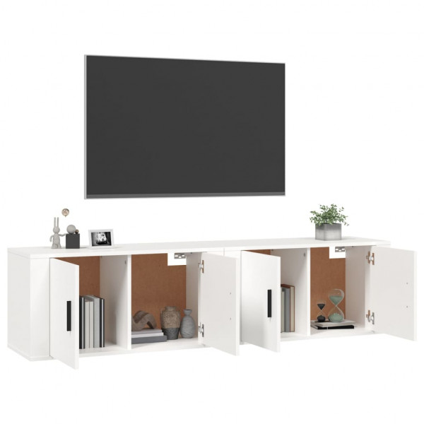 Móveis de TV de parede 2 pcs 80x34.5x40 cm branco M 3