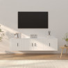 Set de muebles de TV 3 piezas madera contrachapada blanco 1