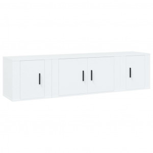 Conjunto móveis de TV 3 pcs madeira processada branco H