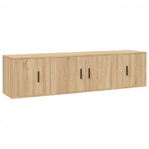 Set de muebles para TV 3 pzas madera contrachapada roble sonoma H