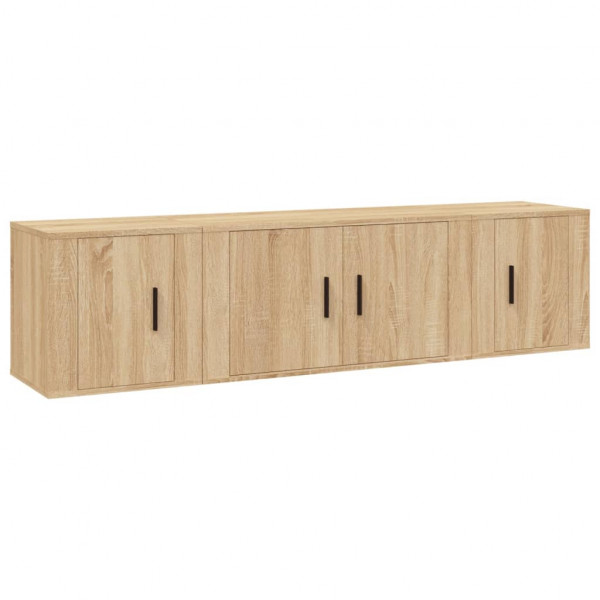 Set de muebles para TV 3 pzas madera contrachapada roble sonoma M 2