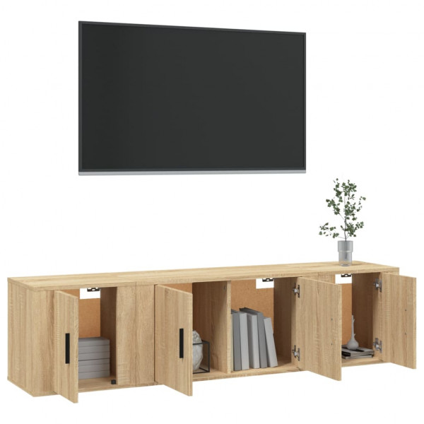 Set de muebles para TV 3 pzas madera contrachapada roble sonoma M 3