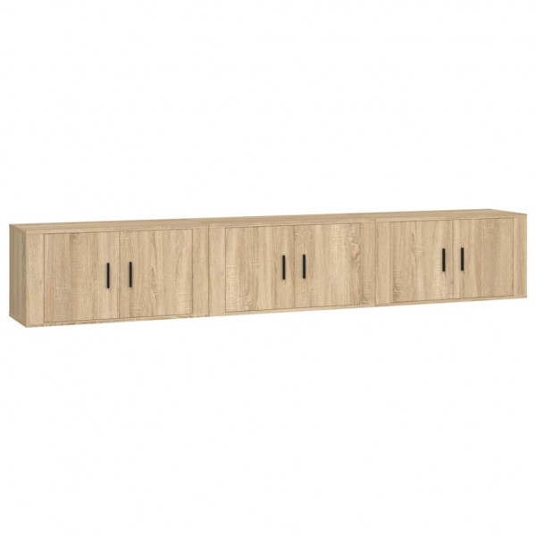 Muebles para TV de pared 3 uds roble Sonoma 80x34.5x40 cm M 2