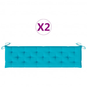 Cojines de banco de jardín 2 uds tela Oxford turquesa H