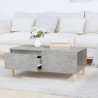 Mesa de centro madera contrachapada gris hormigón 90x50x36.5 cm 3