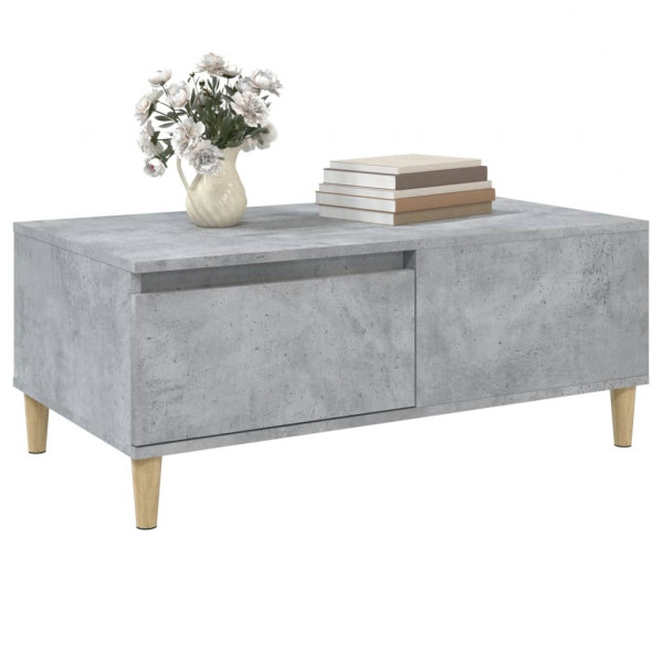 Mesa de centro madera contrachapada gris hormigón 90x50x36.5 cm M 4
