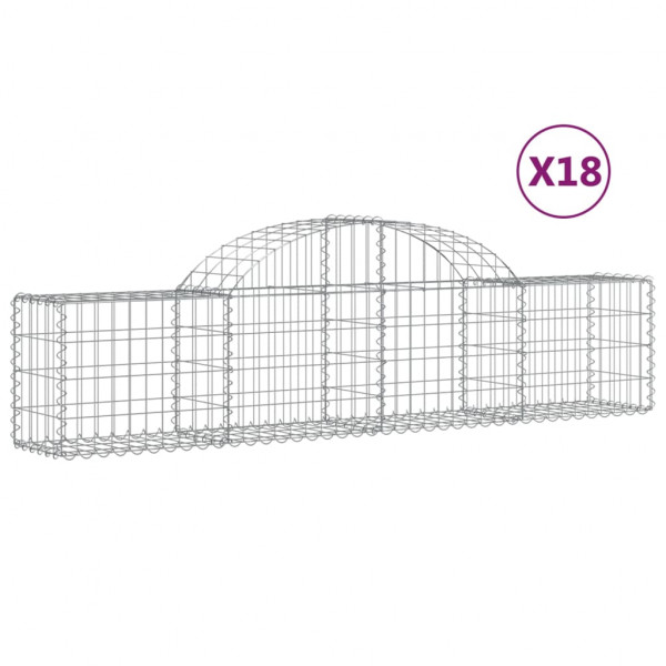 Cestos gabião arqueados 18pcs 200x30x40/60 cm ferro galvanizado M 2