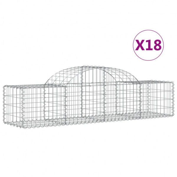 Cestos gabião arqueados 18pcs 200x50x40/60 cm ferro galvanizado M 2