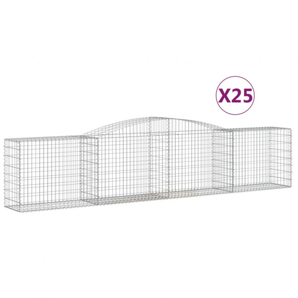 Cestos gabião arqueados 25pcs 400x50x80/100cm ferro galvanizado M 2