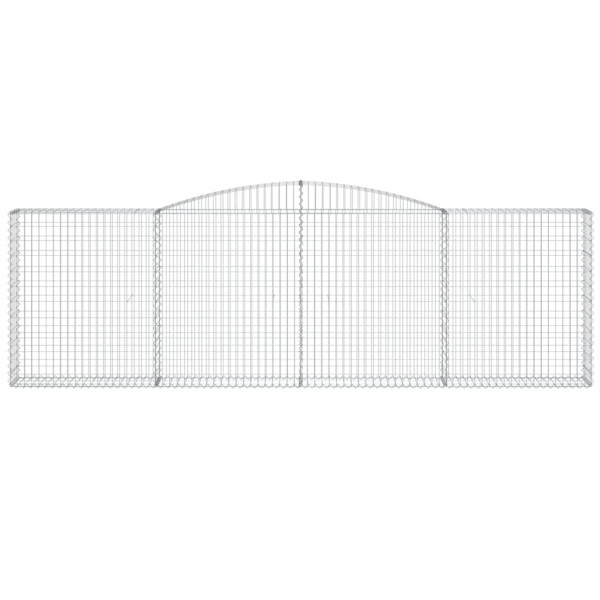 Cestas de gaviones 4 uds forma de arco hierro 400x30x120/140 cm M 4