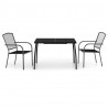 Juego de comedor de jardín 3 piezas acero gris antracita 2