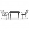 Juego de comedor de jardín 3 piezas acero gris antracita 2