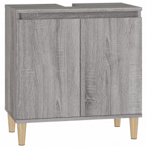 Armario de lavabo madera contrachapada gris Sonoma 58x33x60 cm H